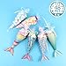 Produktbild Aparty4u Mermaid Gift Bags, Set von 48 dekorativen Mermaid Party Favor Bags Süßigkeitspapierboxen für Kinder Baby Shower Little Mermaid Party Supplies