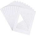 10pcs Picture Mounts A3, Cardboard Photo Mount for Frames, White Card Mounts for A4 Prints, Picture Frame Inserts Mounts to Fit A4 Image