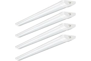 Sararoom 4Pack 40W 4ft 115cm LED Batten Light, 4000LM 6500K Daylight Linkable LED Tube Light, Link Max 10 Lights, Hanging or Surface Mount Strip Light for Garage, Office, Workshop, Bedroom, Kitchen