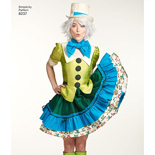 Simplicity Schnittmuster 8237 Misses ‚Alice im Wunderland Cosplay Kostüme, weiß - 6