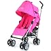 ZETA VOOOM - PINK + FREE Rain Cover Baby Stroller with Large Shade Maker sun canopy ideal for holidays