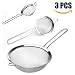 Produktbild Küchensieb-Set, innislink feinmaschig Küchensieb, 3-teilig, 7/12/18 cm Durchmesser, aus Edelstahl, Premium Feines Edelstahlnetz-Set von Sieben