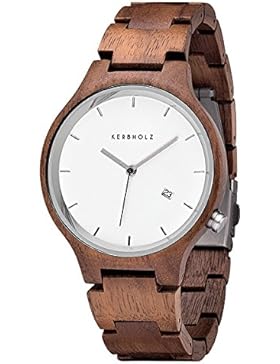 Kerbholz Lamprecht Date Walnuss Silber Holzuhr Lamprecht-Date-Walnut-Silver