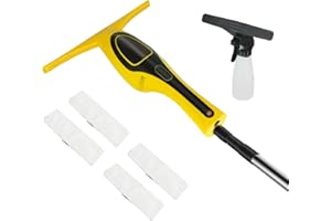 MELLIF Window Vacuum Squeegee Cordless, Rechargeable Windows Tool Vacuum Cleaner Set, Electric Power Glass Cleaning Tools with 50ml Water Tank & Telescopic Pole (36"-61") for Windows, Tiles