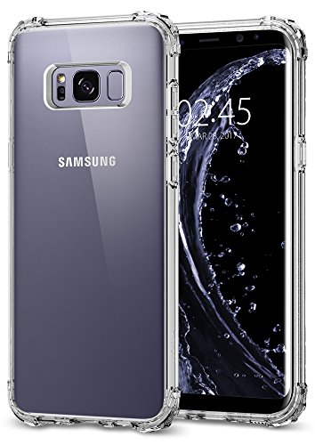 Spigen Crystal Shell - Carcasa para Samsung Galaxy S8  2017  con panel trasero transparente y esquinas reforzadas en TPU  poliuretano termopl  stico 