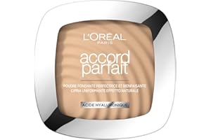 L'OREAL PARIS L'Oréal Paris Cipria in Polvere Uniformante Fissante Accord Parfait, Finish Matte e Risultato Naturale, 2N Vanille