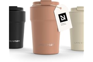 LARS NYSØM Thermo Coffee Mug-to-go 380ml | Tasse de voyage 0.38 litre avec isolation | Tasse thermique étanche en acier inoxydable pour le café et le thé (Blush Rose, 380ml)
