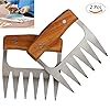 Fixget 2 Stck Fleisch Krallen Edelstahl Pulled Pork Krallen Bear Paws Shredder Claws Mit Wooden Handle Fleischgabeln Brentatzen Fleisch Klauen Mit Holzgriff Fr Pork Beef Chicken Grill Bbq