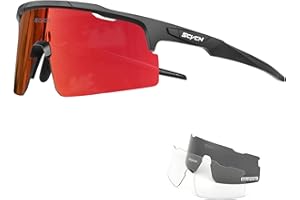 SCVCN Polarizadas Gafas de Ciclismo con 3 Lentes Intercambiables Hombres Mujeres Bicicletas