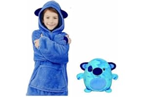 FRILLA Hoodie Decke mit Ärmeln Kinder - Kuschelpullover Kinder zum Anziehen mit Kapuze, Ärmeln und 2 Taschen | PILLOWPET