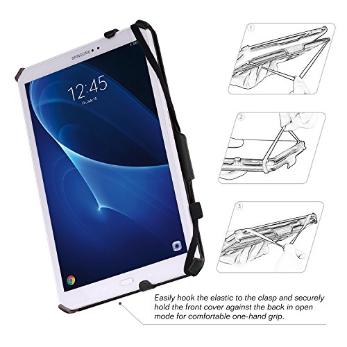 MoKo Samsung Galaxy Tab A 10.1 Hülle – MoKo Slim-Fit PU Leder Schutzhülle Smart Case mit Stift-Schleife / Standfunktion und Auto Sleep / Wake Up Funktion für Samsung Galaxy Tab A 10.1 Zoll (2016) Wi-Fi/ LTE T580N / T585N Tablet-PC, Schwarz - 4