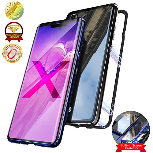 Elewelt Magnetic Adsorption Case for iPhone XS, [Double-Sided Clear Tempered Glass] [Support Wireless Charge] 360° Full Protection Ultra Slim Case for iPhone XS 5.8'' [Clear Black]