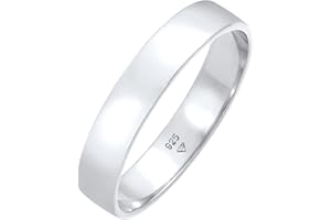 Kuzzoi Anillo para hombre (4,5 mm), hecho a mano, de plata de ley 925, anillo de compromiso, anillo de amistad, anillo básico para hombre, pulido, talla 60 – 66