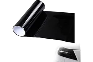 BFUZXY Tönungsfolie Auto,Scheinwerfer Folie,Autofolie Schwarz Glänzend,Selbstklebend Auto Folie Glanz,Tönungsfolie Scheinwerfer,Transparent Klebefolie für Rücklichter,Nebelscheinwerfer,Rückleuchten,120x30cm