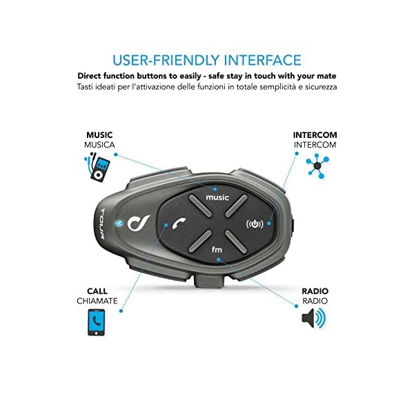Cellularline INTERPHOTOURTP Intercomunicador bluetooth, set de 2 - Imagen 4