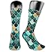 Produktbild HiExotic Str¨¹mpfe Breathable Knee High Leg Warmer Marijuana Weed Green Exotic Psychedelic Print Compression High Tube Thigh Boot Stockings Women Girl