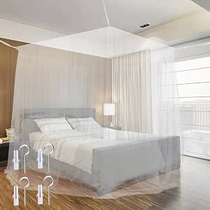 Moustiquaire De Lit 240x210x190 Cm - Pour Lit Double - Protection Anti-Moustiques Intérieur/Extérieur