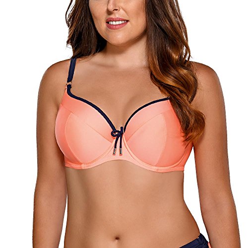 Ava SK-64 Bikini Oberteil Dame Bademode Seitenstäbchen Musterlos Regulierbar Neon Setteil EU