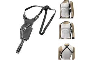 Gexgune Tactical Gun Holster Pistola de Cuero de Mano Derecha Hombro G1ock 17 19 31 32 Beretta 96 92 Funda de Pistola Universal