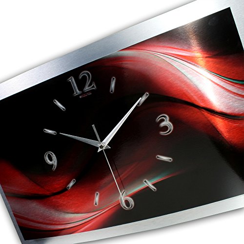 3D Abstrakt Designer leise Funk Wanduhr Funkuhr modernes Design * Made in Germany* WAA008FL - 4