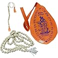 Unisex-adult's Tulsi Wood Japa Mala with Sakshi Mala/ Counter with Hare Krishna Printed Gomukhi Bag/Jholi