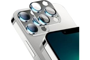 Niboow Kameraschutz Kompatibel mit iPhone 13 Pro/13 Pro Max, Anti-Kratzer HD Klar Kameraschutz, Aluminiumlegierung Schutzglas Kamera Linse Schutzfolie Kompatibel mit iPhone 13 Pro/13 Pro Max - Silber