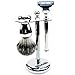 Golddachs Shaving Stand 100% Badger Hair, Metal Silver