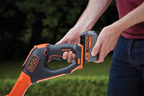 Black+Decker 18V 4.0Ah Akku-Rasentrimmer, Powercommand, EasyFeed, inkl. Akku und Ladegerät, 30cm Schnittbreite, STC1840EPC, schwarz orange - 7