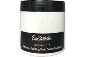 EZGI SERTCETIN 3D Sculpture Painting Paste, Textured Paste, Decorative Plaster, Ready to Use, Unique Colors, Ideal for Artwork, Stencils, Flowers, Textures, Art Relief 170g (White