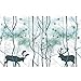 Produktbild WAYMX Nordic Retro Tapeten Wandmalereien nahtlose Sofa TV Hintergrund Wandmalerei Schlafzimmer Elch Wald Wallpaper / 2m * 2m