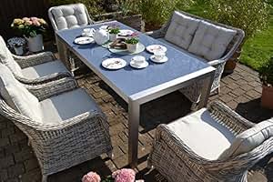 Amazon.de: bomey Rattan Lounge Set I Gartenmöbel Set Paris ...