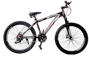 APPGROW Front Suspension Dual Disc 26T Cycle (21 Gear, Black/Red)