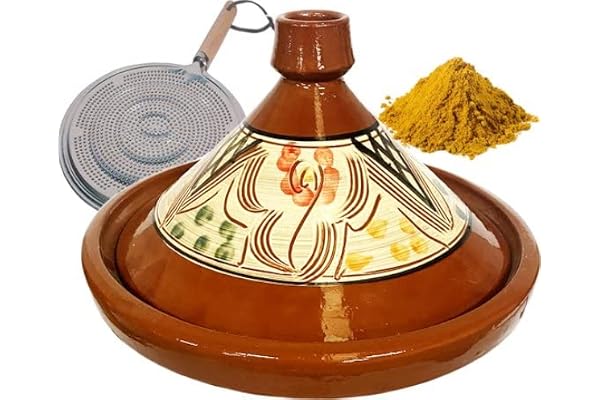 Tagine authentique en céramique marocaine 35 cm + Herbes et distributeur de flamme
