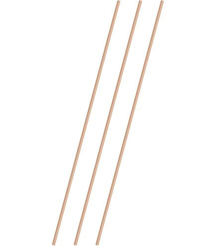 3-Pack Kupfer Rundstab 2mm Durchmesser 250mm Länge - T2 Massivstab Für DIY, Metallhandwerk & Deko