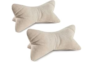 MAGMA Leseknochen INGA 2er Set, Cord Look, Farbe Natur, 42cm x 22cm, ergonomische Form für Nacken- oder Lendenstütze, Flexible Stütze für Bücher, E-Books oder Tablets