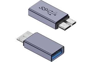 QIANRENON 10 Gb/s USB A żeński na USB3.0 Micro B męski zewnętrzny adapter dysku twardego USB 3.1 na Micro B konwerter ładowania danych, do zewnętrznego dysku twardego SSD, aparatu cyfrowego, telefonu,