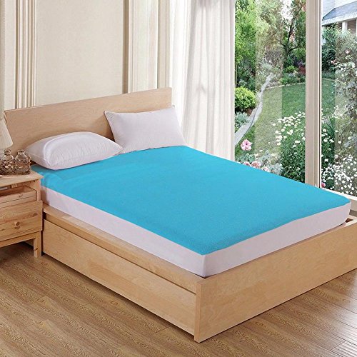 AVI Classic Cotton100% Waterproof/Dustproof Double Bed Fitted Mattress Protector- tourquise Blue (72 X 72 inches)