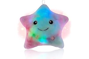 Shengou Cuscino a forma di stella a LED,LED Star Peluche a forma,Cuscino stella luminosa,Cuscino Stella Luminosa a LED,Forma di Stella Cuscino di Peluche,Cuscino Luce LED,Cuscino luminoso
