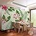 Produktbild Pbldb Benutzerdefinierte Wandbild Tapete Handgemalte Tropische Regenwald Pflanze Blumen Banane Verlässt Wohnzimmer Schlafzimmer Wand Kunst Fototapete-350X250Cm