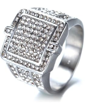 LOPEZ KENT Herren Titan Stahl Hip Hop Diamant Ringe