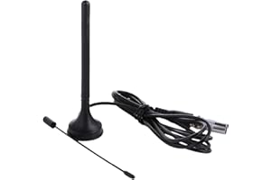 KIRVOS Antena Radio FM/Dab Interior Universal para Equipos Estéreo | Base Magnética y Cable Extensible 3m para Instalación Flexible y Óptima