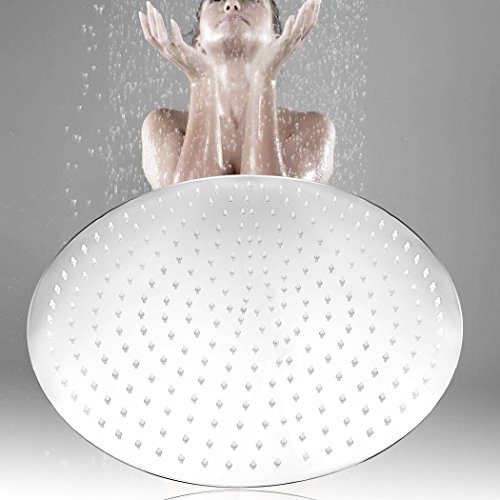 Homdox Duschkopf Regendusche Regenduschkopf Duschbrause Kopfbrause Regenbrause mit Anti-Kalk-Düsen Edelstahl poliert Spiegeleffekt hochglänzend (ca. 40cm) - 8