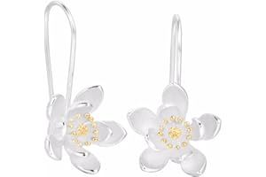 QIANDI Simple Flower Hoop Earring 925 Silver Earrings Accessories Handmade Jewelry