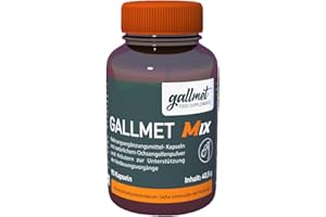 ‎GALLMET GALLMET Gallensäure Ox Bile, Kapseln, Verdauungsenzyme zur Unterstützung von Leber, mit Ochsengalle und Gallensalzen, ideal nach Gallenblasenentfernung, Mix + Kräuter (90 kapseln)