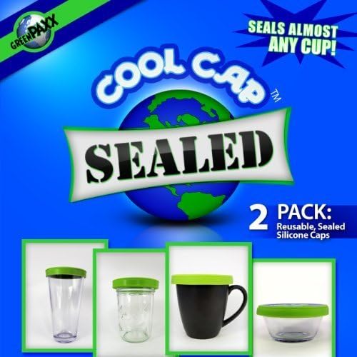 GreenPaxx Cool CapTM Universal Cup Lids, 2-pack, in Sealed Blue by GreenPaxx