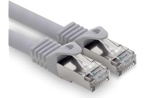 freiwerk 2,0m - grau - 1 Stück CAT.7 Netzwerkkabel Lan Ethernet Patch Kabel S-FTP LSZH PIMF 10GB s RJ45 Stecker Cat6a