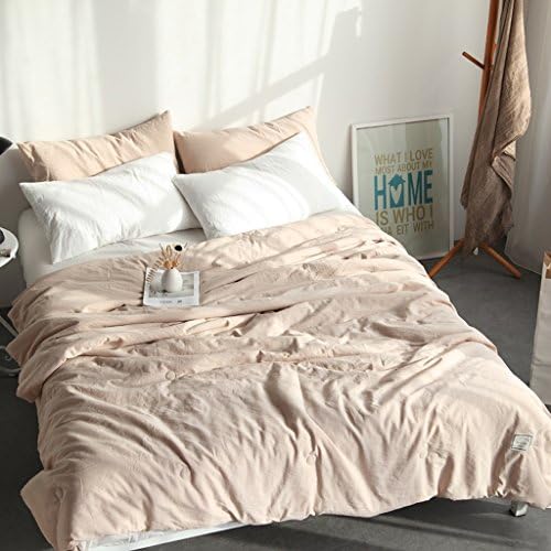 MMM Cotton Summer Cool Quilt Individual 2 People Spring And Autumn Quilt Lunch Break Thin Quilts (Color : Camel, Size : 200*230cm)