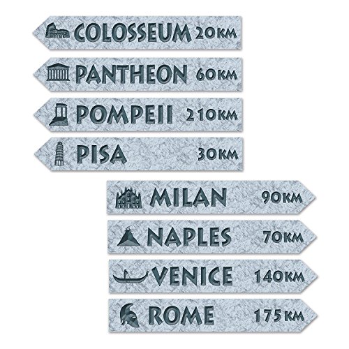 Beistle 54244 Italian Street Sign Cutouts, 3-3/4 by 23-3/4-Inch, Multicolor