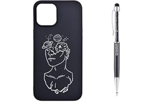 Grandoin Funda para iPhone 13 Pro MAX (6,7 Pulgadas), Suave Silicona Patrón Creativo TPU Gel Bumper Suave Ultra Fina Antigolpes Delgado Cover Protectora Case Carcasa (Pensando)