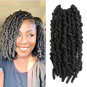 12, 1B: Firstcyh Hair Senegalese Twist Crochet Hair Synthetic Mambo Twist Braids Hair Braiding Hair Extensions 6Packs 12Strands/Pack (12, 1B#)